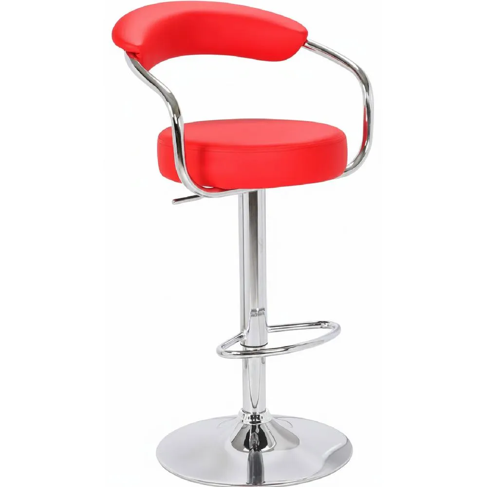 netfurniture Berty Kitchen Bar Stool Red Cushioned Seat & Back Rest