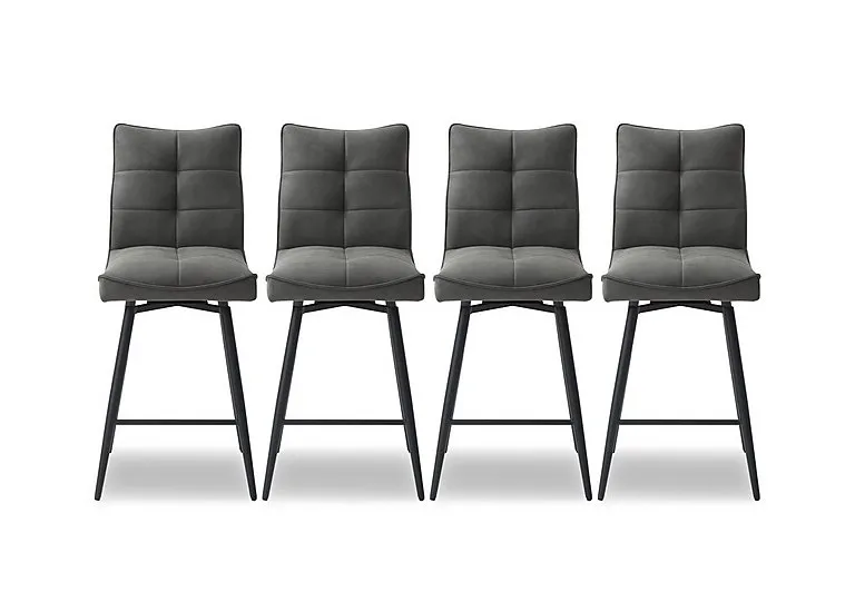 Germain Set of 4 Swivel Bar Stools - Charcoal