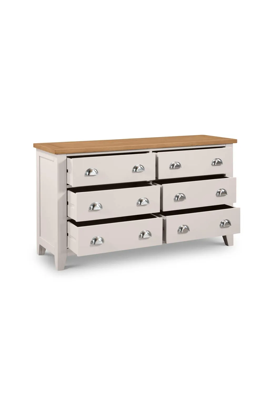 Julian Bowen Richmond 6 Drawer Wide Chest in Light Grey 3