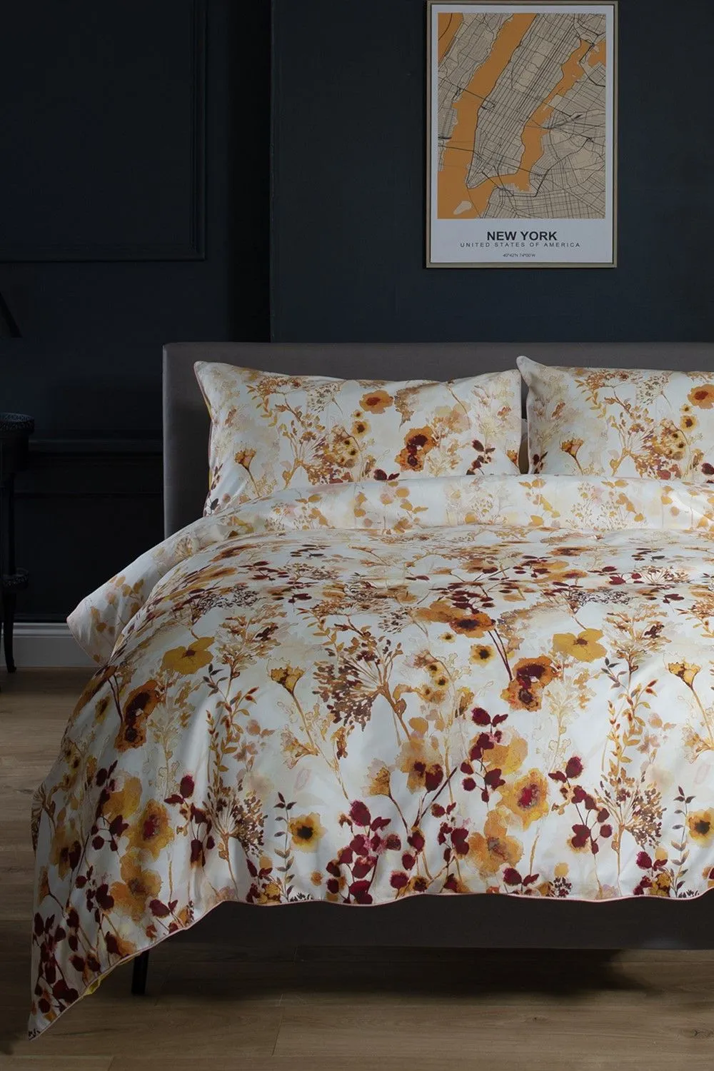 The Lyndon Company Watercolour Floral 180 Thread Count Soft Cotton Digital Printed Duvet Cover Set | Deyongs 1846 in Terracotta