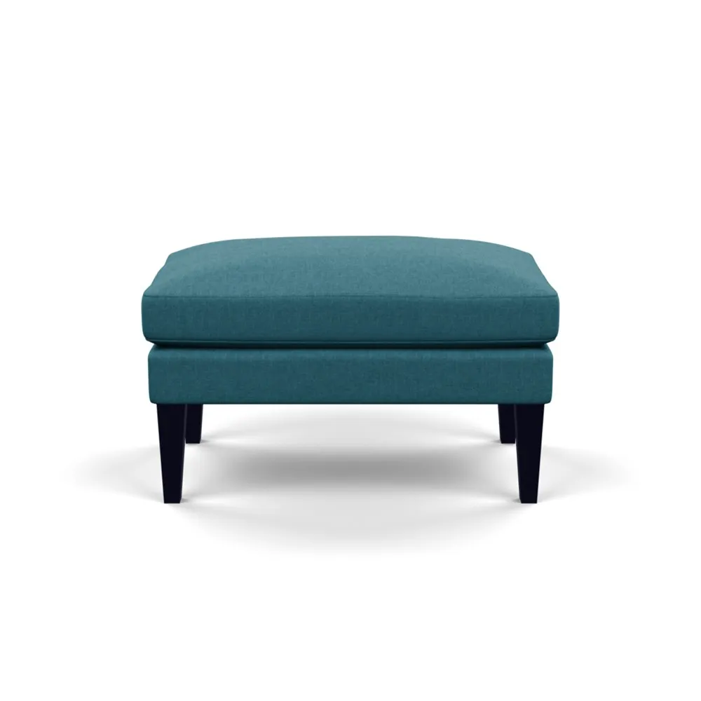 Heal's Wallis Ottoman Brushed Cotton Cadet Black Feet