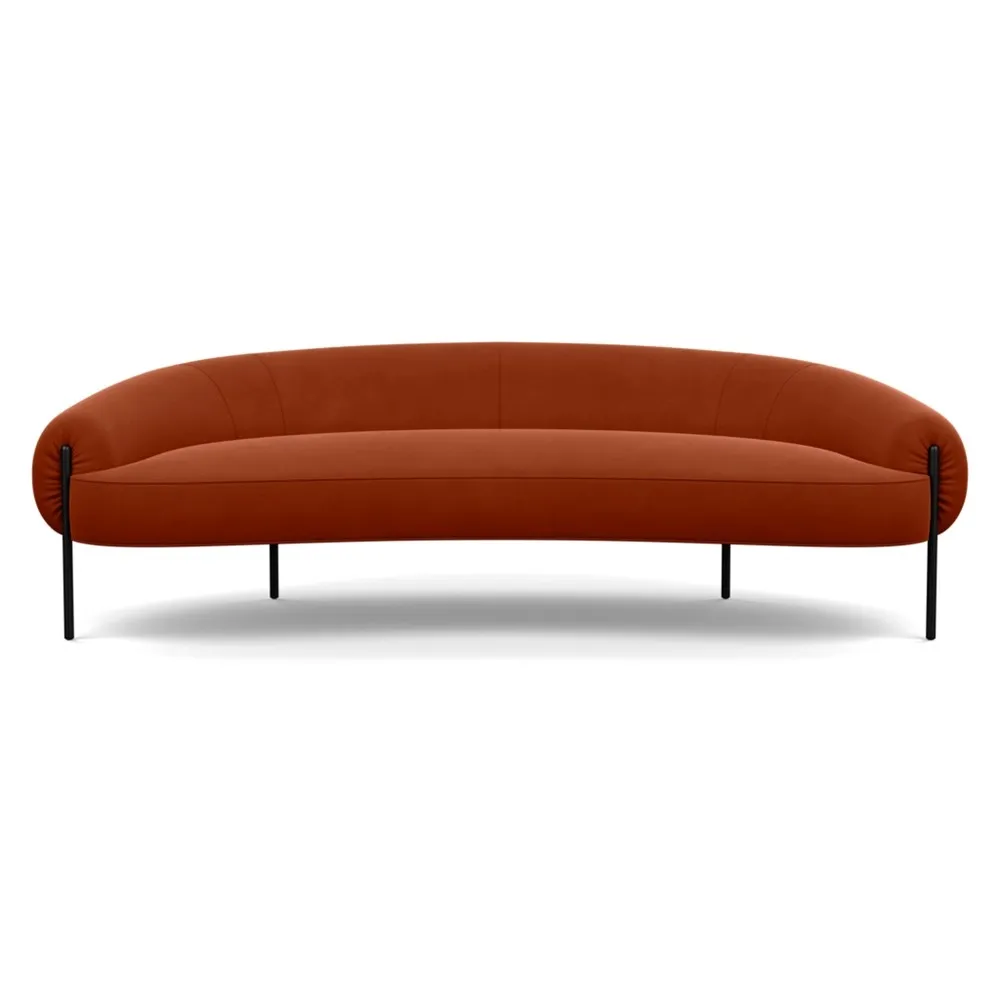 Heal's Isola 3 Seater Sofa Nobilis Velvet Rust Black Feet 1