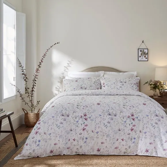 Dorma Wildflower Mauve 100% Cotton Pillowcase Pair 5