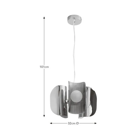 Curve Ribbed 3 Light Adjustable Pendant Light 6
