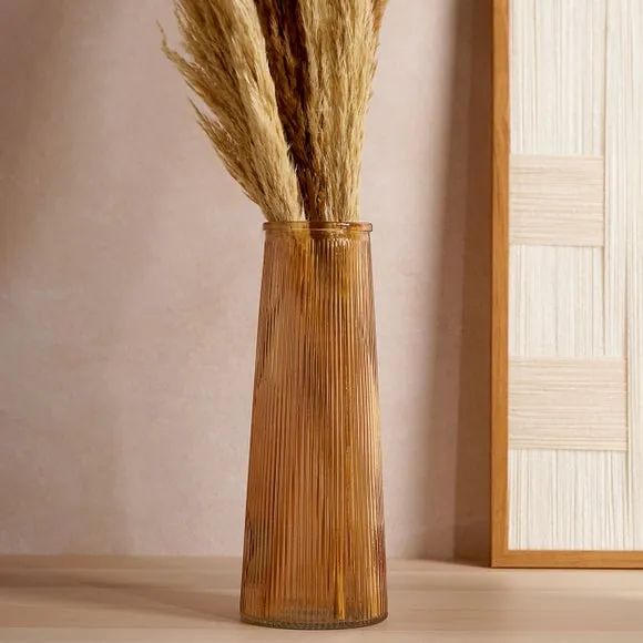 Hestia Tall Ribbed Glass Vase 1