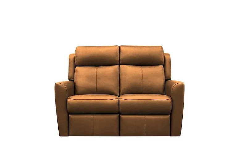Wren 2 Seater Leather Recliner Sofa with Headrests and Power Lumbar - Cambridge Tan