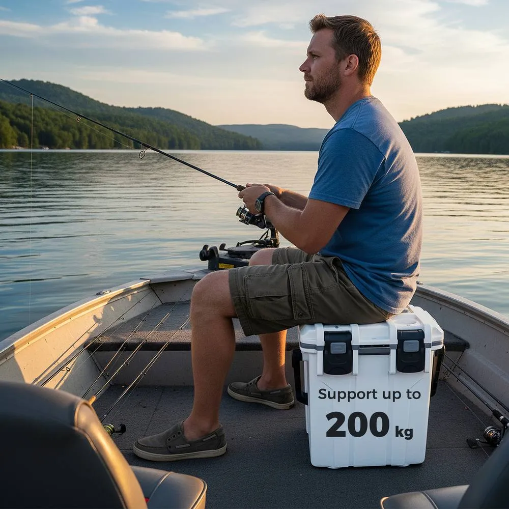 Costway Ultra-Light Injection Molded Cooler 20L Hard Ice Chest in White 6
