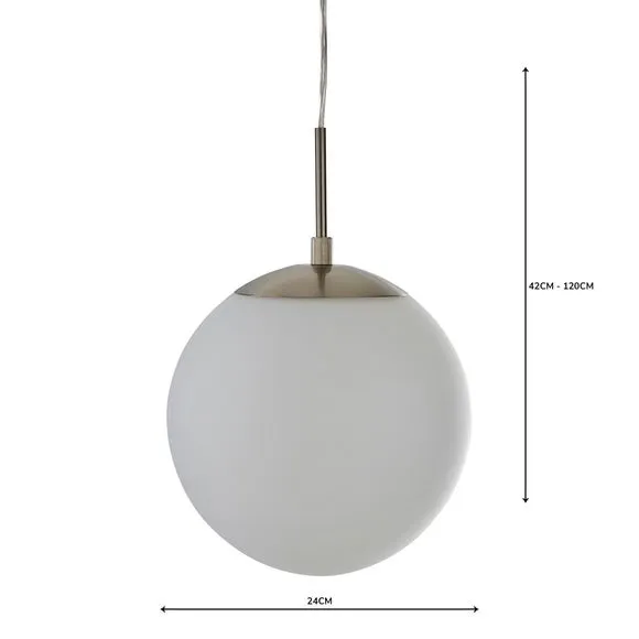 Hamptworth Dome Frosted Glass Pendant Light 5