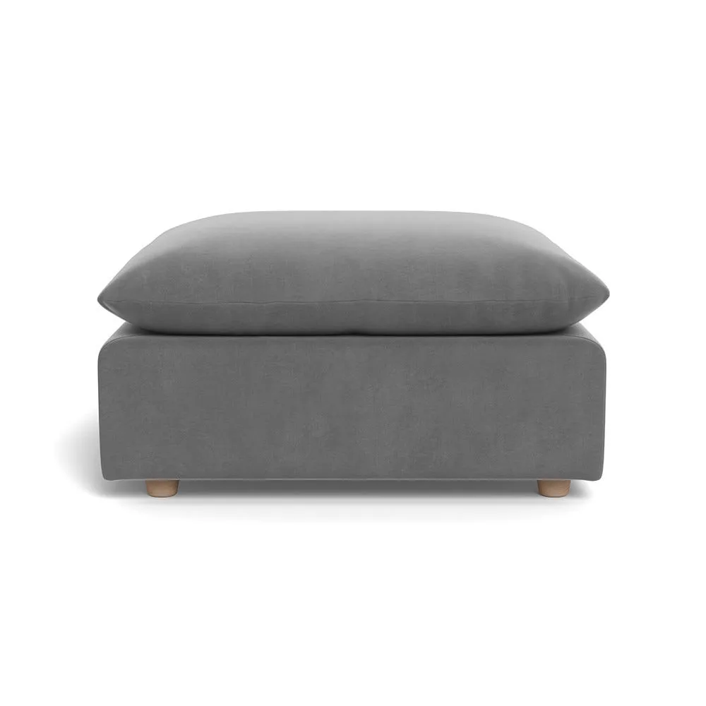 Heal's Astrid Ottoman Smart Velvet Mercury Natural Beech Feet 1