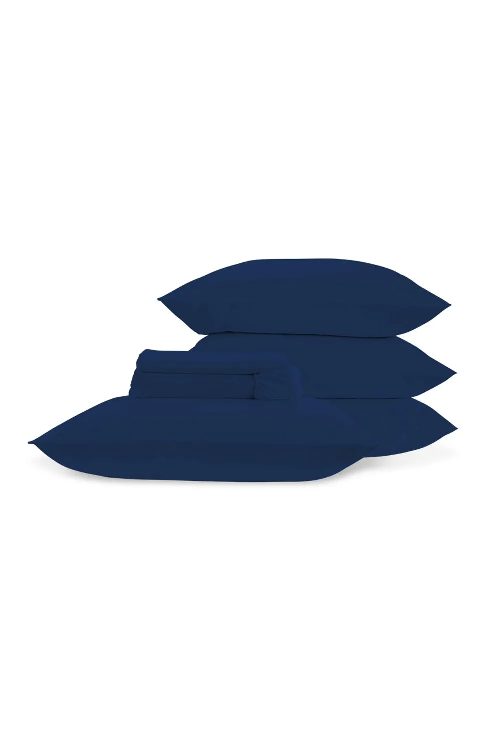 CHRISTY 400TC Luxury Cotton Sateen Plain Dye Full Sheet Bundle in Navy | Size: Super King