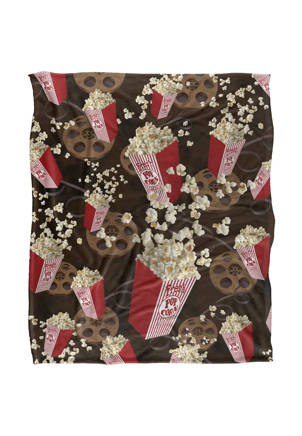 JQ Licensing Rle Popcorn Pattern Silky Touch Super Soft Throw Blanket 152 X 127 cm in White