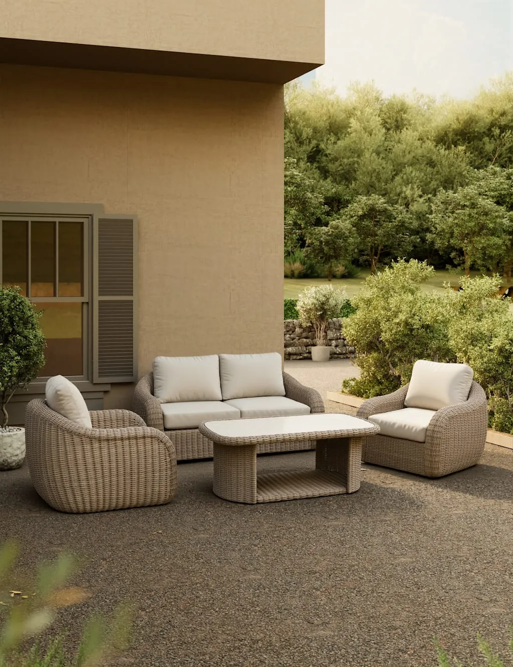 Royalcraft BORA 4 Seater Rattan Lounge Set Beige