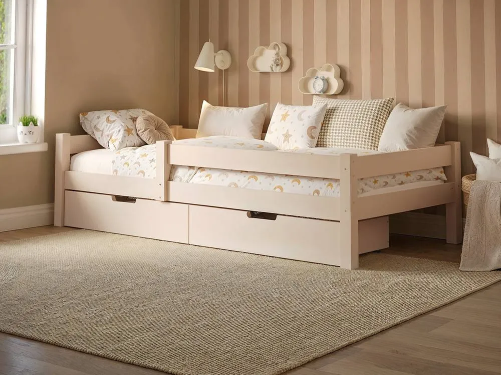 Flair Milo Single Bed with Storage in Beige 2