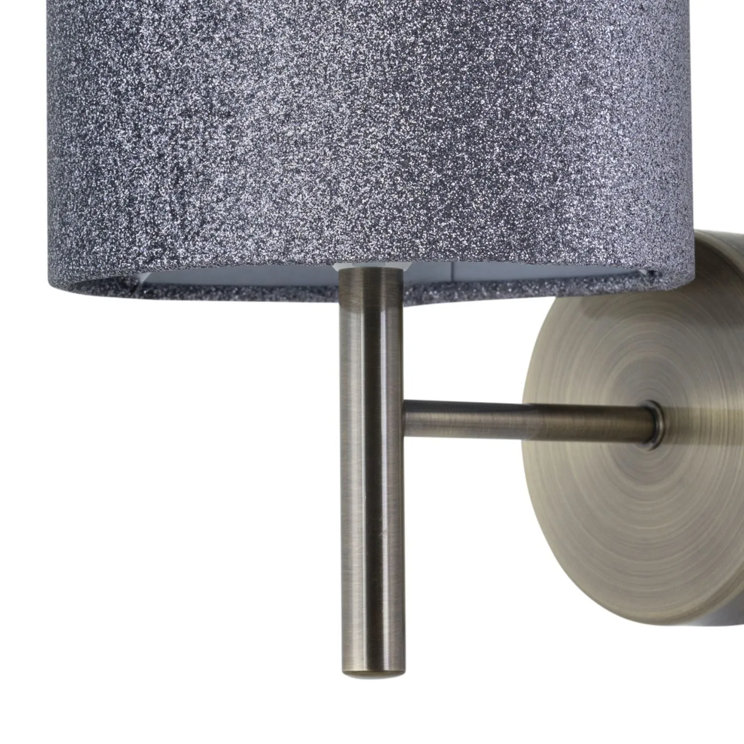 First Choice Lighting Brea - Antique Brass Wall Light with Silvery Glitter Shade in Gold 2