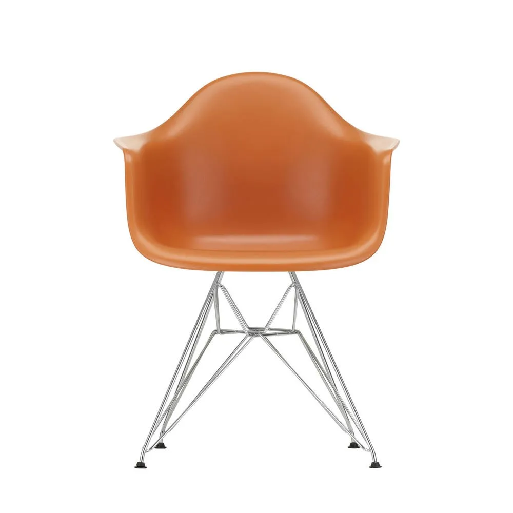 Vitra Eames DAR Armchair New Height Rusty Orange Chrome Base 1