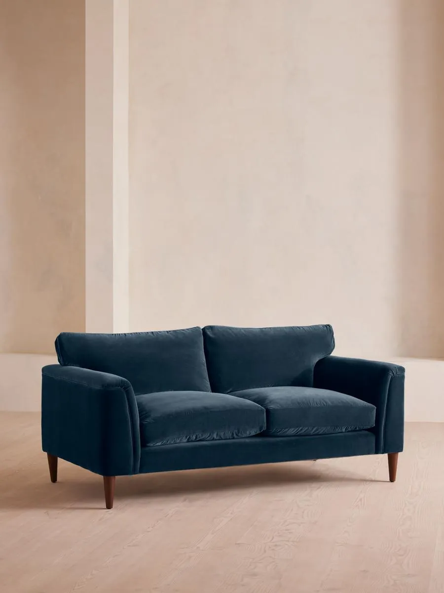 Reya Two Seater Sofa, Velvet, Royal Blue