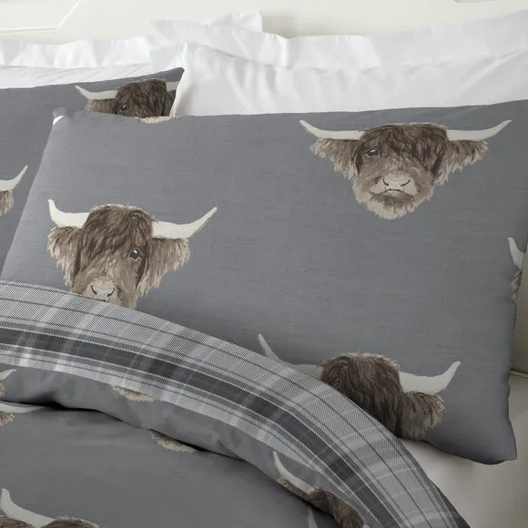 Fusion Highland Cow Reversible Duvet Cover & Pillowcase Set 2