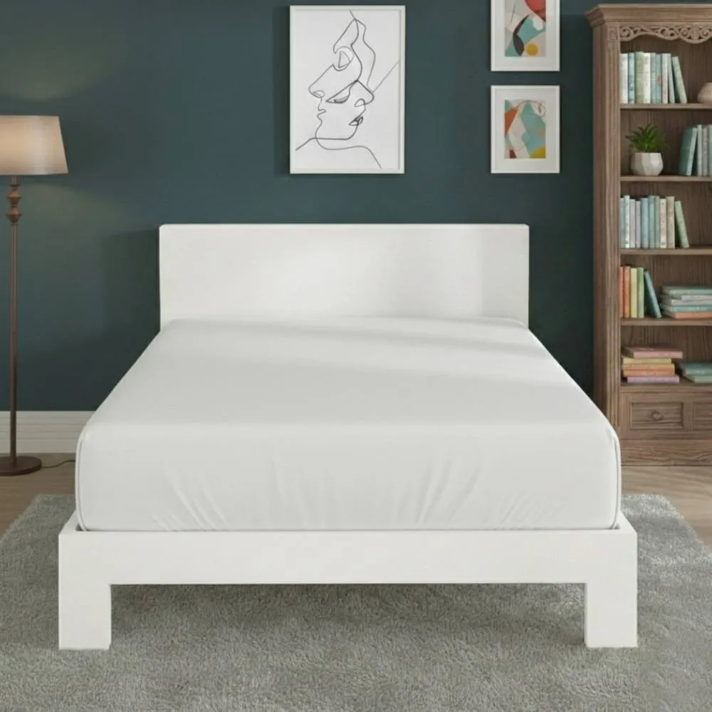 Snug City Polycotton Fitted Sheet Extra Deep 40cm Skirt Easy Care in White