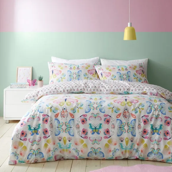Kaleidoscope Bugs Reversible Duvet Cover and Pillowcase Set 1