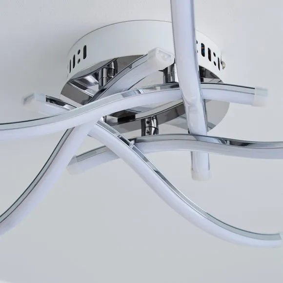 Layla 5 Light Integrated LED Chrome Flush Ceiling Light 4
