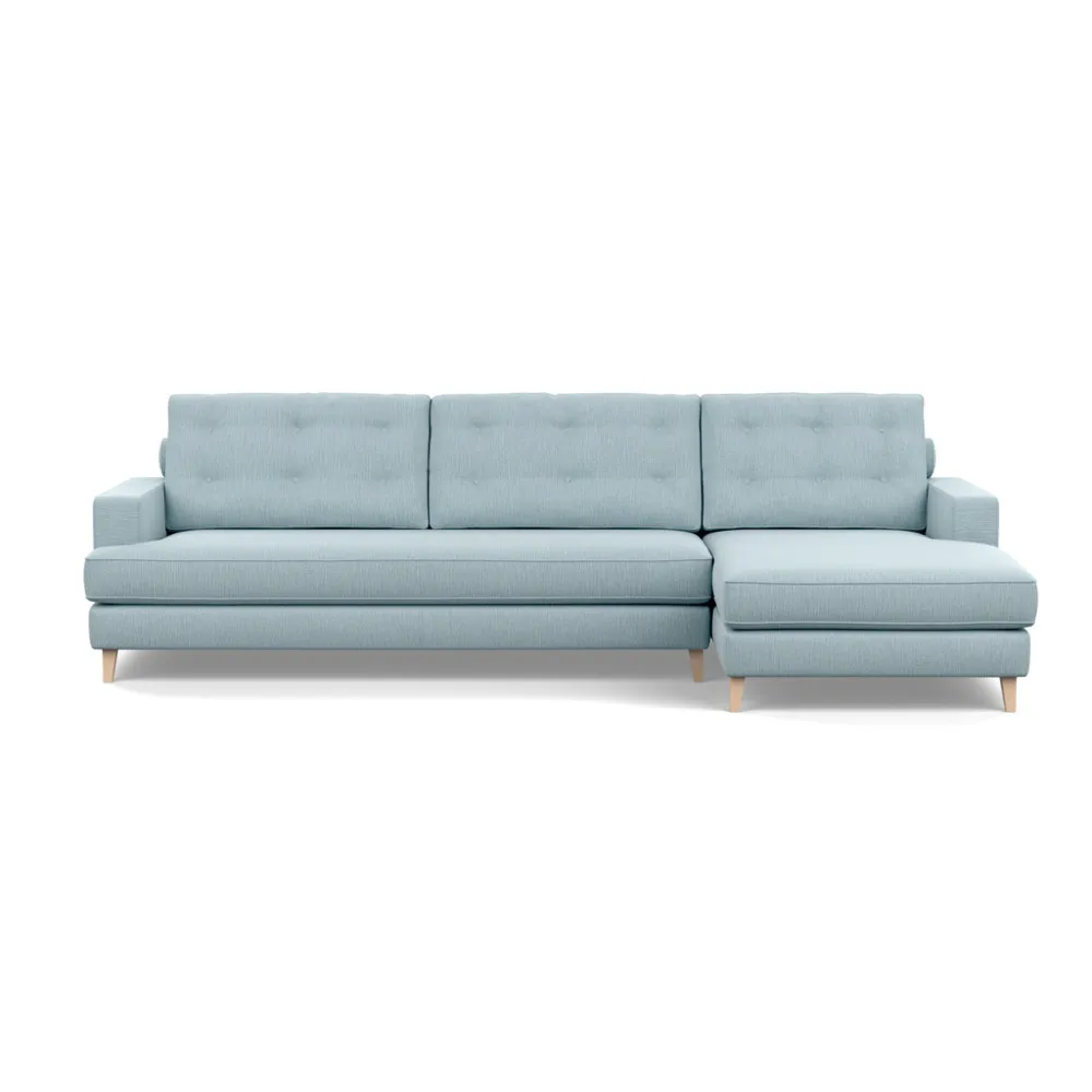 Heal's Mistral Right Hand Facing Corner Sofa Smart Linen Mix Duck Egg Natural