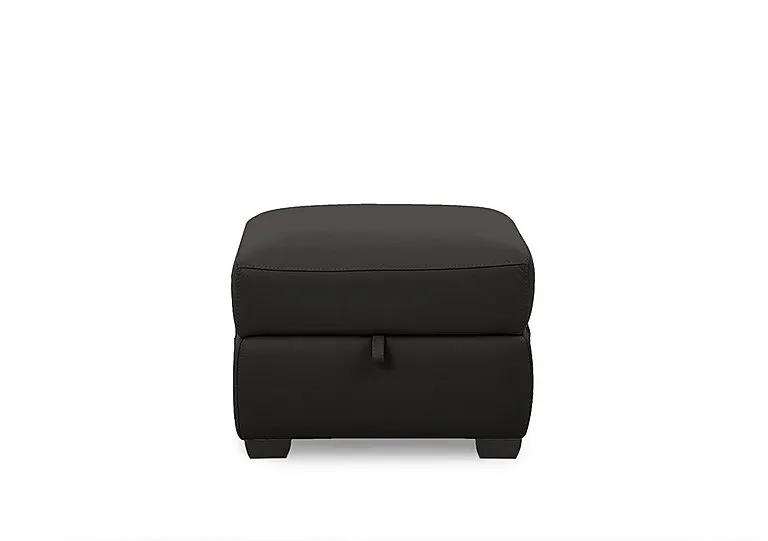 Chill Leather Storage Footstool - Classic Black