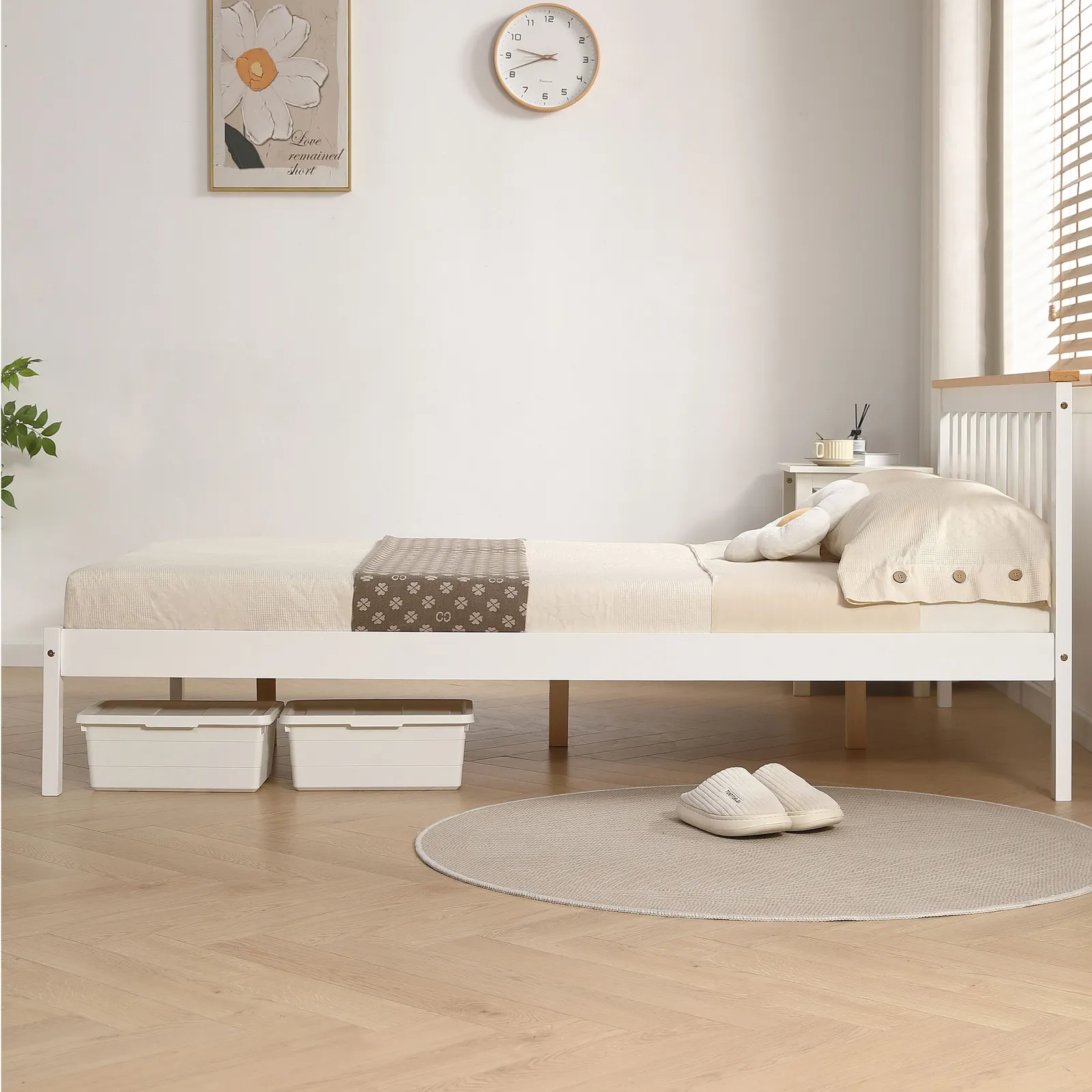 Comfy Living Ltd Low Footend Wooden Bed Frame in White 6