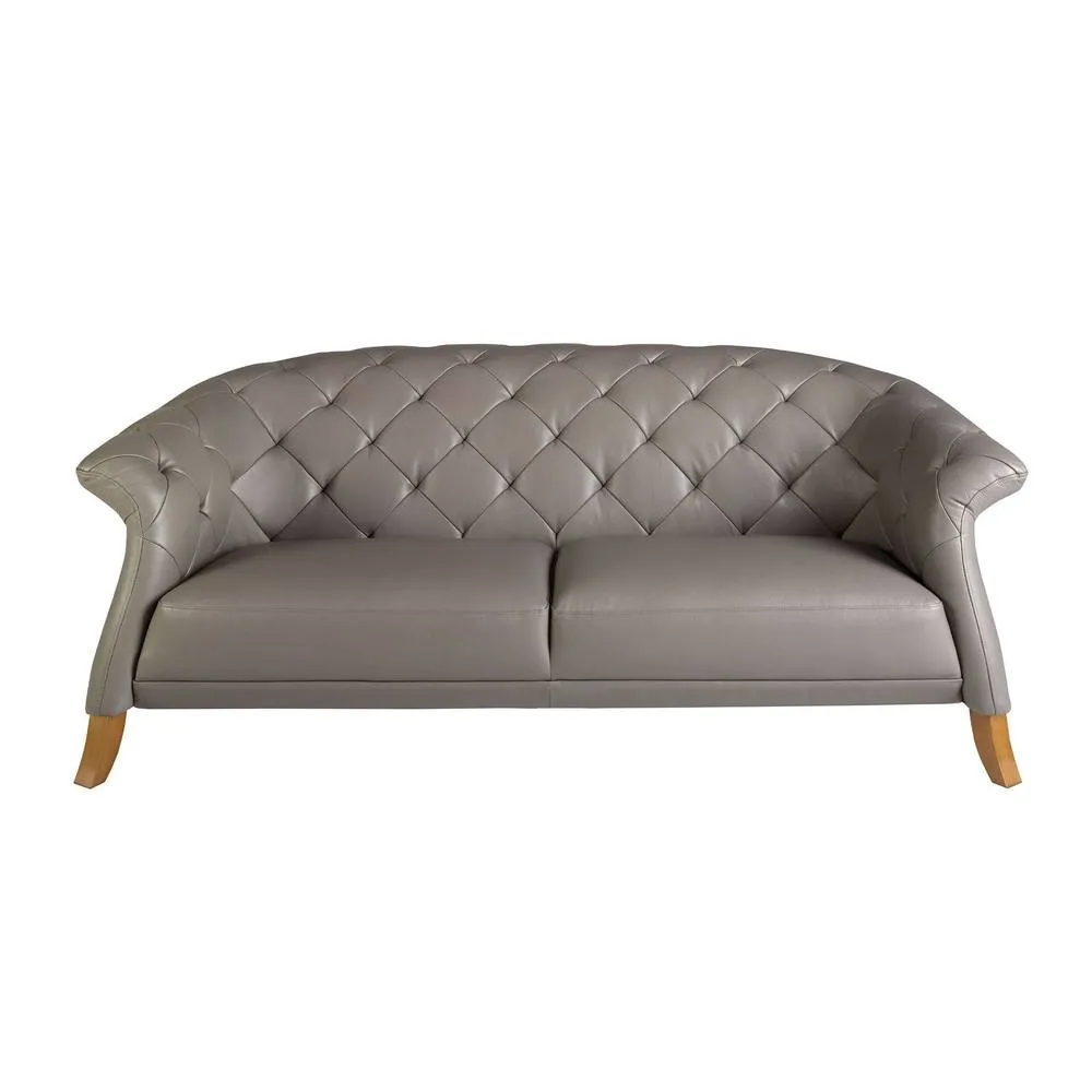 Angel Cerda Chester 2-Seater Grey Cowhide Leather Sofa 2