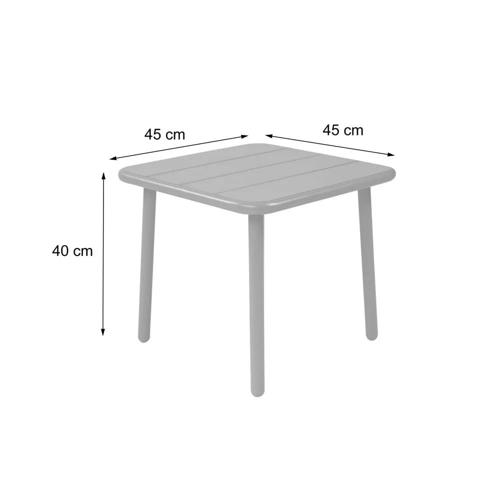 sweeek Square steel garden coffee table in Dark Grey 5