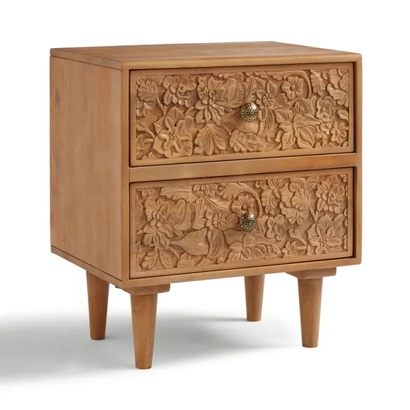 Jules Hand Carved Bedside Table 6