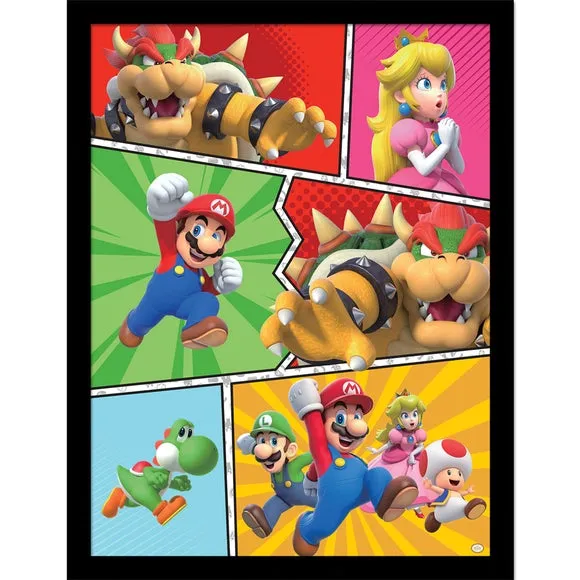 Super Mario Comic Strip Framed Print 3