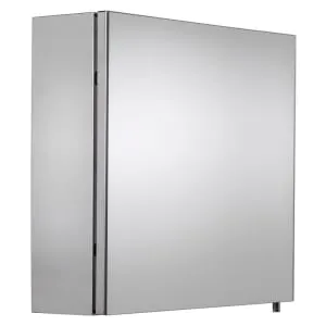 Croydex Finchley Large Single Door Silver Bathroom Cabinet - 670 x 500mm