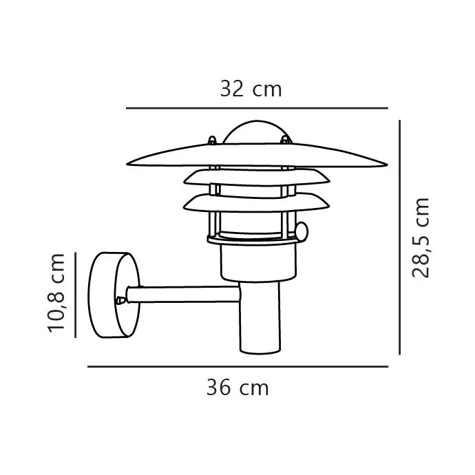 Nordlux Lønstrup Outdoor Wall Light Silver Galv Steel Garden E27 IP44 Mains 4