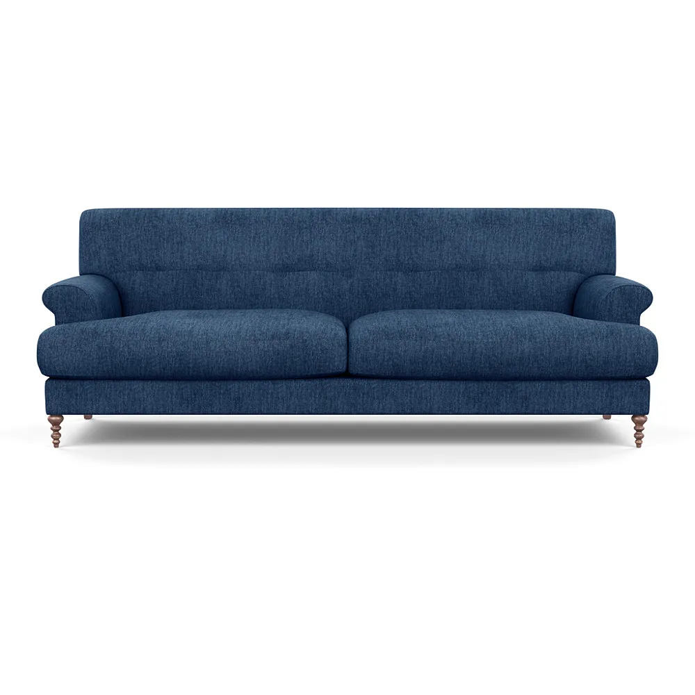 Scp Oscar 3 Seater Formal Sofa Broad Weave Lagoon Walnut Feet