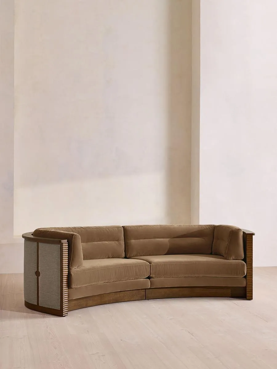 Belmont Sofa, Three Seater, Velvet, Truffle