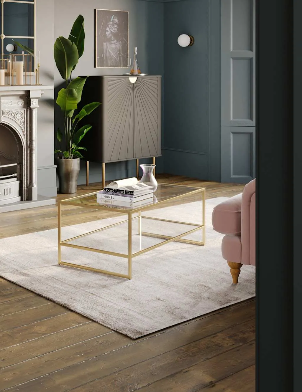 Gallery Direct Milan Metal Coffee Table Antique Brass