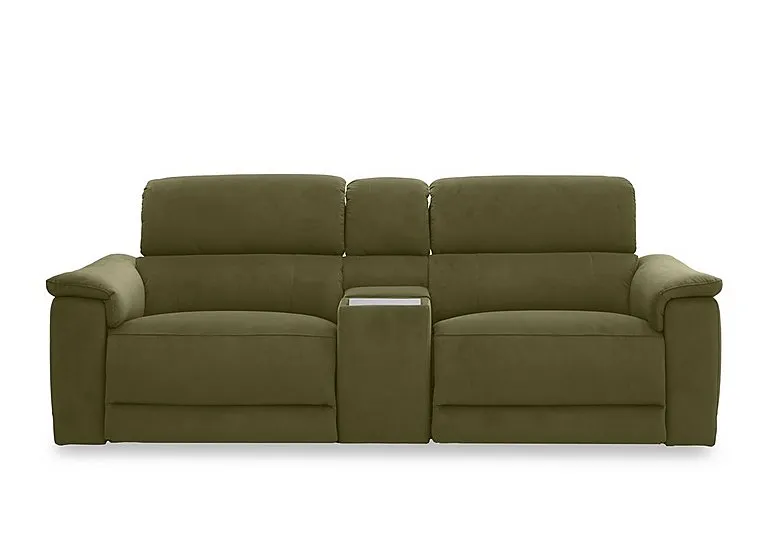 Genius Fabric 3 Seater Power Recliner Media Sofa with Power Headrests, Power Lumbar and Heated Seats - Sofas and Armchairs - In Time for Christmas