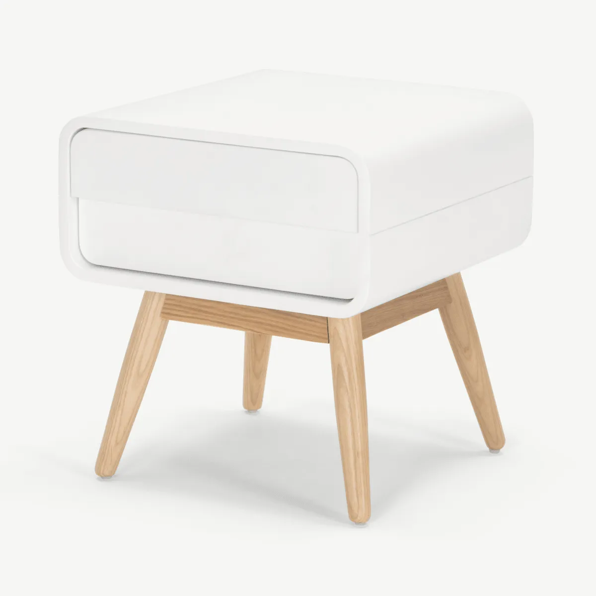 Esme Bedside Table, White & Ash