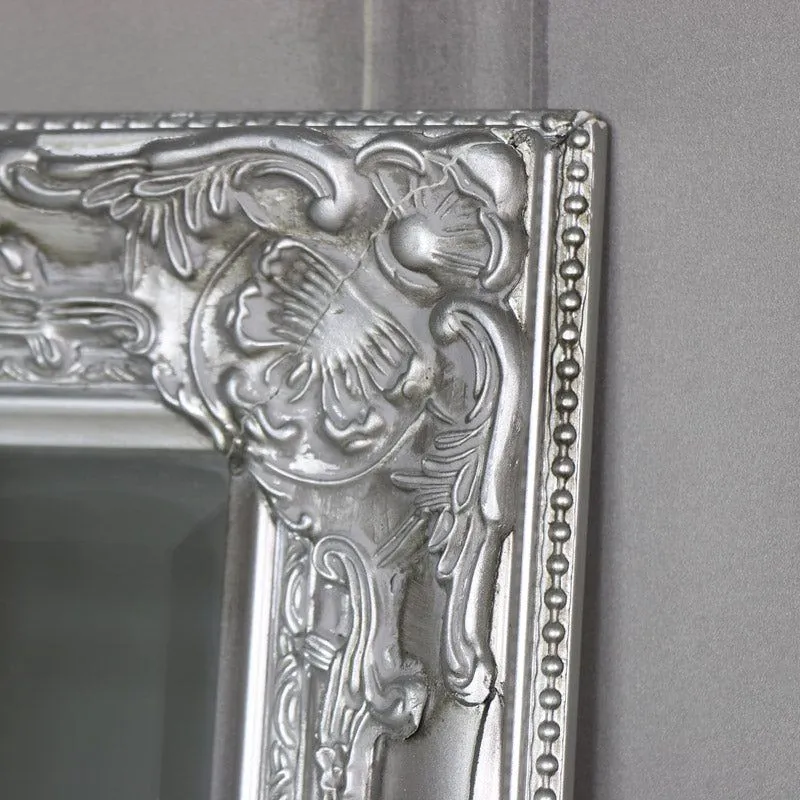 Melody Maison Tall Silver Wall / Leaner Mirror 47cm X 142cm in Metallic Silver 2