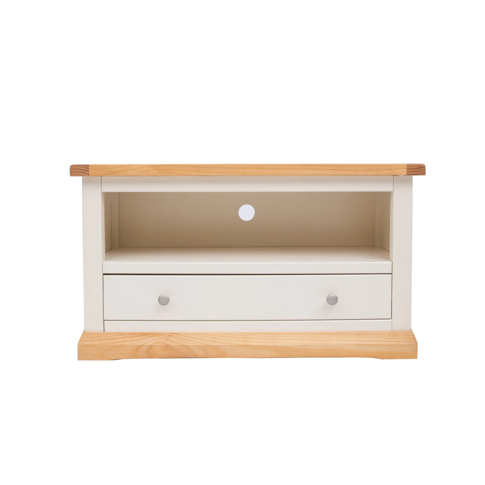 Cabinet Bits Trevi Off-White 1 Drawer TV Cabinet Chrome Knob
