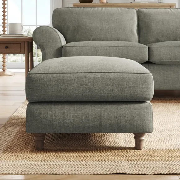 Flori Tonal Plush Chenille Footstool 3