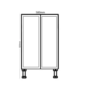 Wickes Winsford Dove Grey Standard Depth Base Unit - 500mm 2