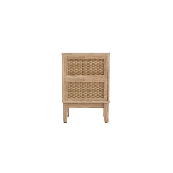 Alexander 2 Drawer Bedside Cabinet, Light Wood 2