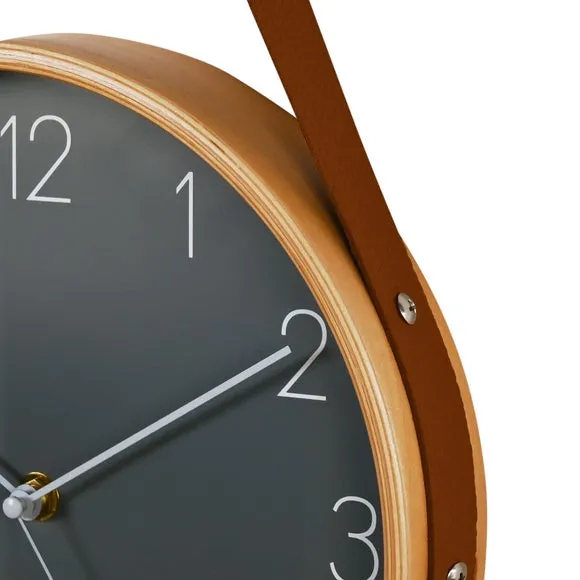 Hometime Round Wooden Wall Clock with Hanging Belt 3