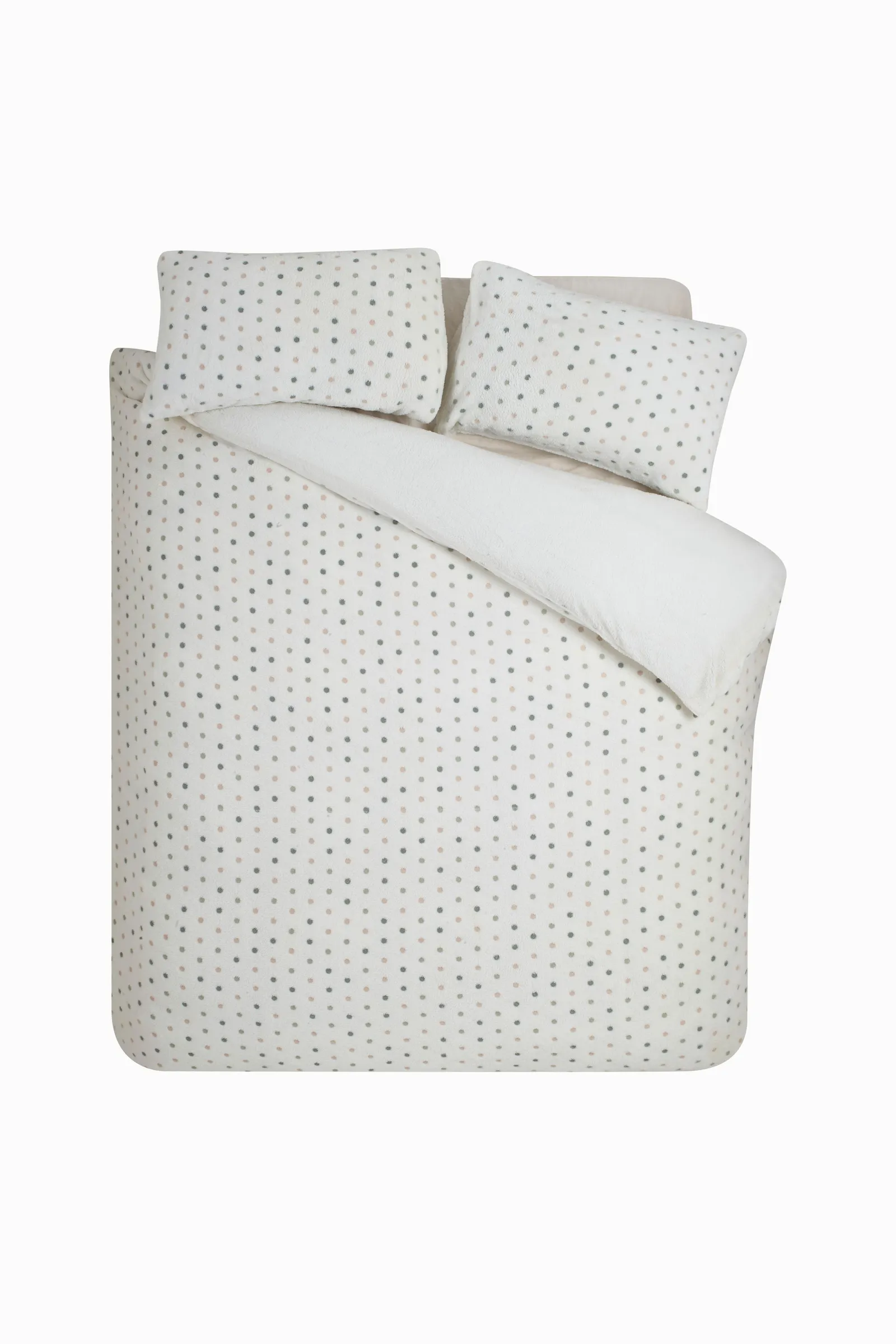 Catherine Lansfield 'Cosy Spot' Fleece Duvet Cover Set Cream 4