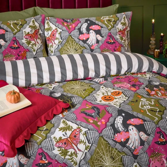furn. Hallowquin Polycotton Duvet Cover & Pillowcase Set 3