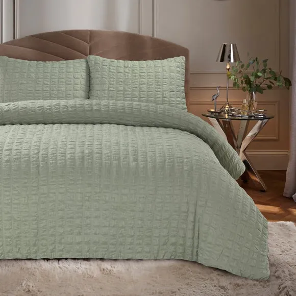 Seersucker Quilt Cover & Pillowcase Set