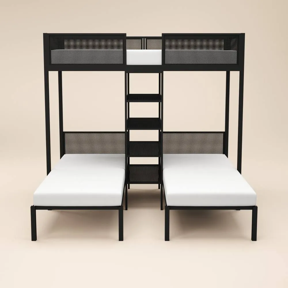 Flair Axton Metal Triple Bunk Bed Black 4