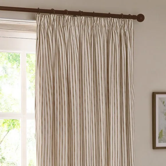 Yard Hebden Striped Pencil Pleat Curtains (Blackout Available) 1