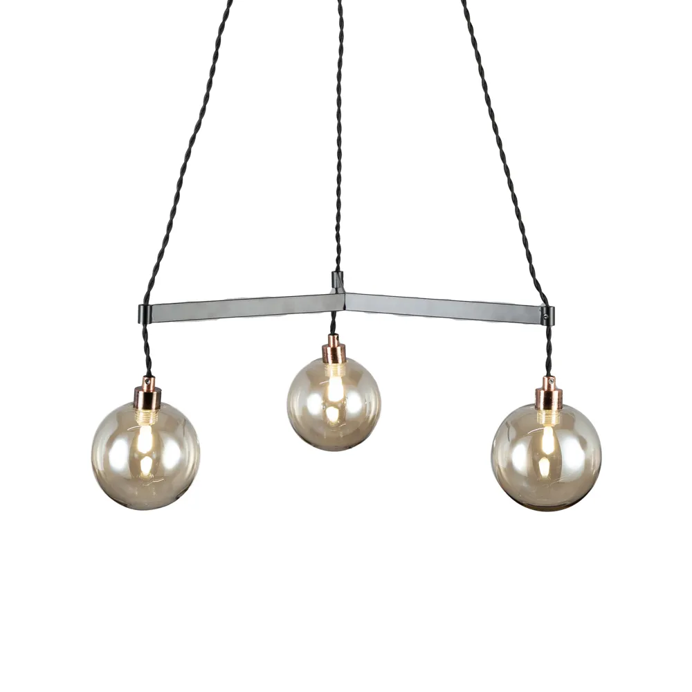Juniper 3 Light Ceiling Pendant, Copper and Black